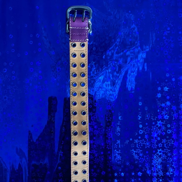 Coach Purple Grommet Leather Bracelet - Picture 8 of 10